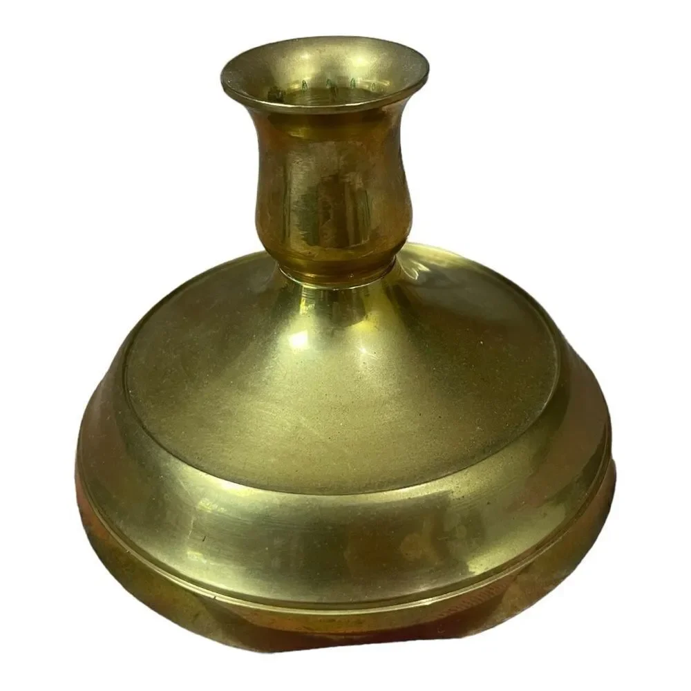 Vintage Brass Mid Century Modern Candle Holder EUC